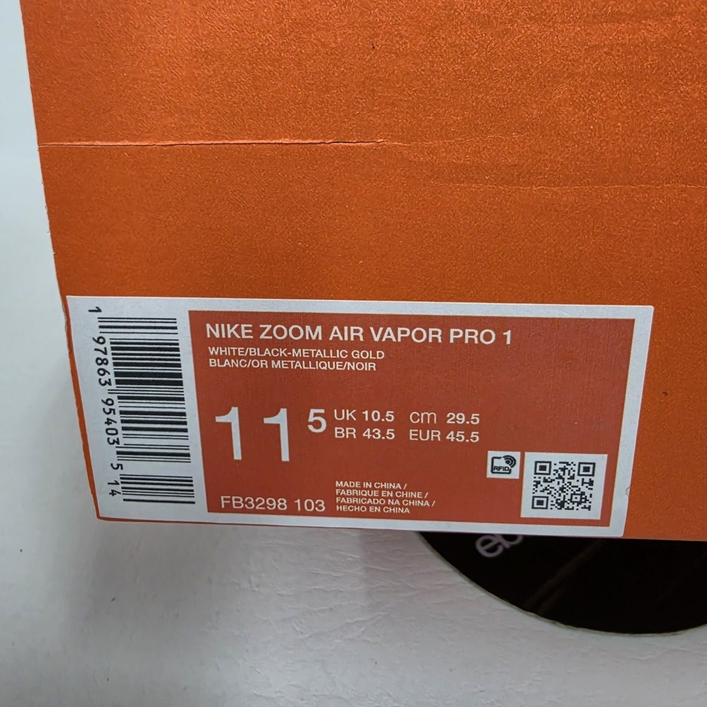 Nike Vapor Pro 1 White Gold Football Cleats FB3298-103 Men's Size 11.5 - Picture 7 of 7